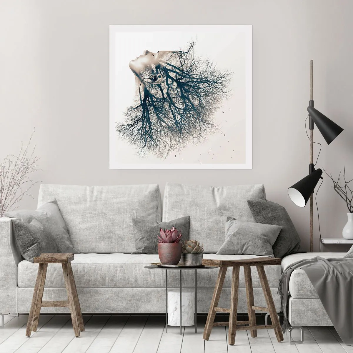 Poster - In ascolto del sussurro dell'albero - 40x40 cm