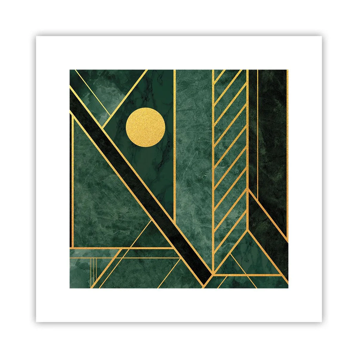 Poster - Dinamica di oro e azzurro - 30x30 cm