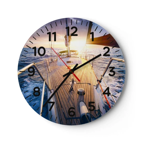 Orologio da parete - Orologio in Vetro - Correndo sulle onde - 40x40 cm