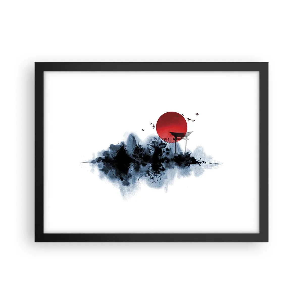 Poster in cornice nera - Vista giapponese - 40x30 cm