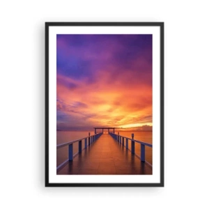 Poster in cornice nera - Il molo sullo sfondo di uno spettacolare tramonto - 50x70cm - Senza fine - Decorazione murale moderna per soggiorno e camera da letto ARTTOR