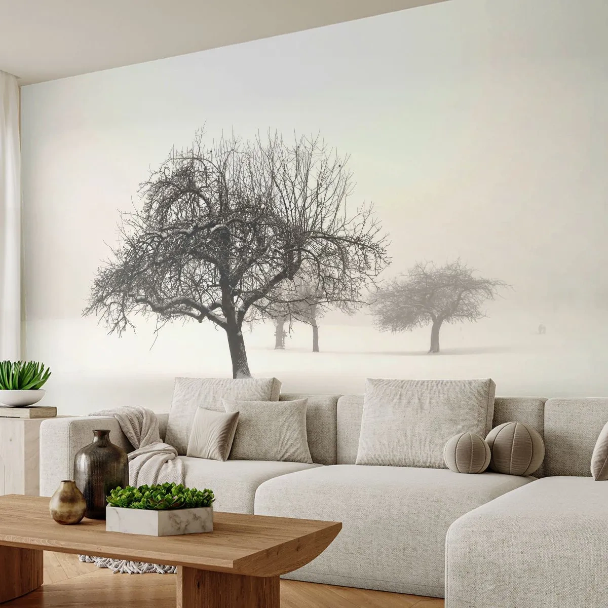 Fotomurali Premium Canvas - Sogno invernale - Grafica, Albero, Natura - 200x140 cm