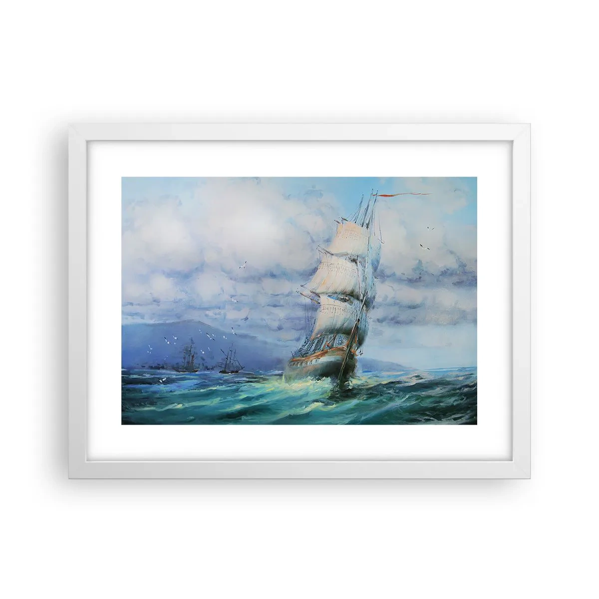 Poster in cornice bianca - Con il vento in favore - 40x30 cm