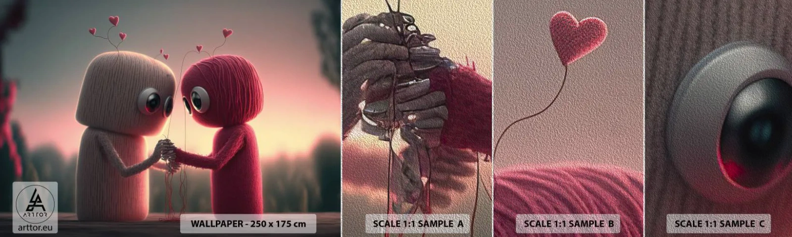 Campione di Fotomurale Premium Sand - Ognuno ha diritto ad amare - Lana, Bambini, Amore - 100x30 cm