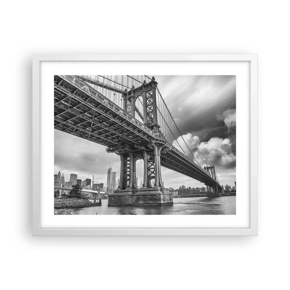 Poster in cornice bianca - Verso il cuore della città - 50x40 cm