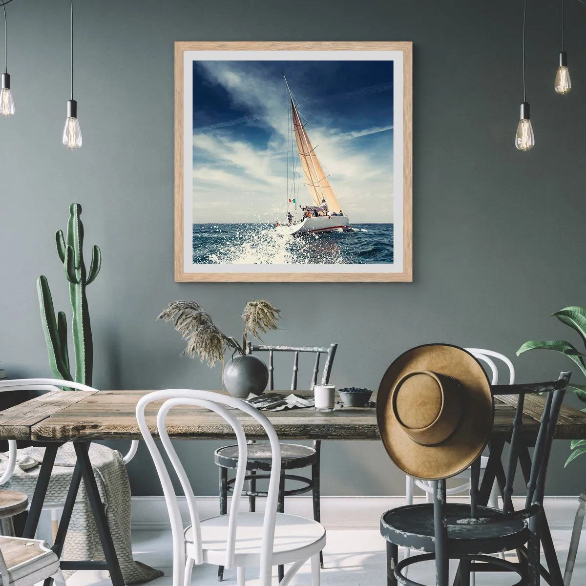 Poster in cornice rovere chiaro - Non ci raggiungeranno! - 50x50 cm