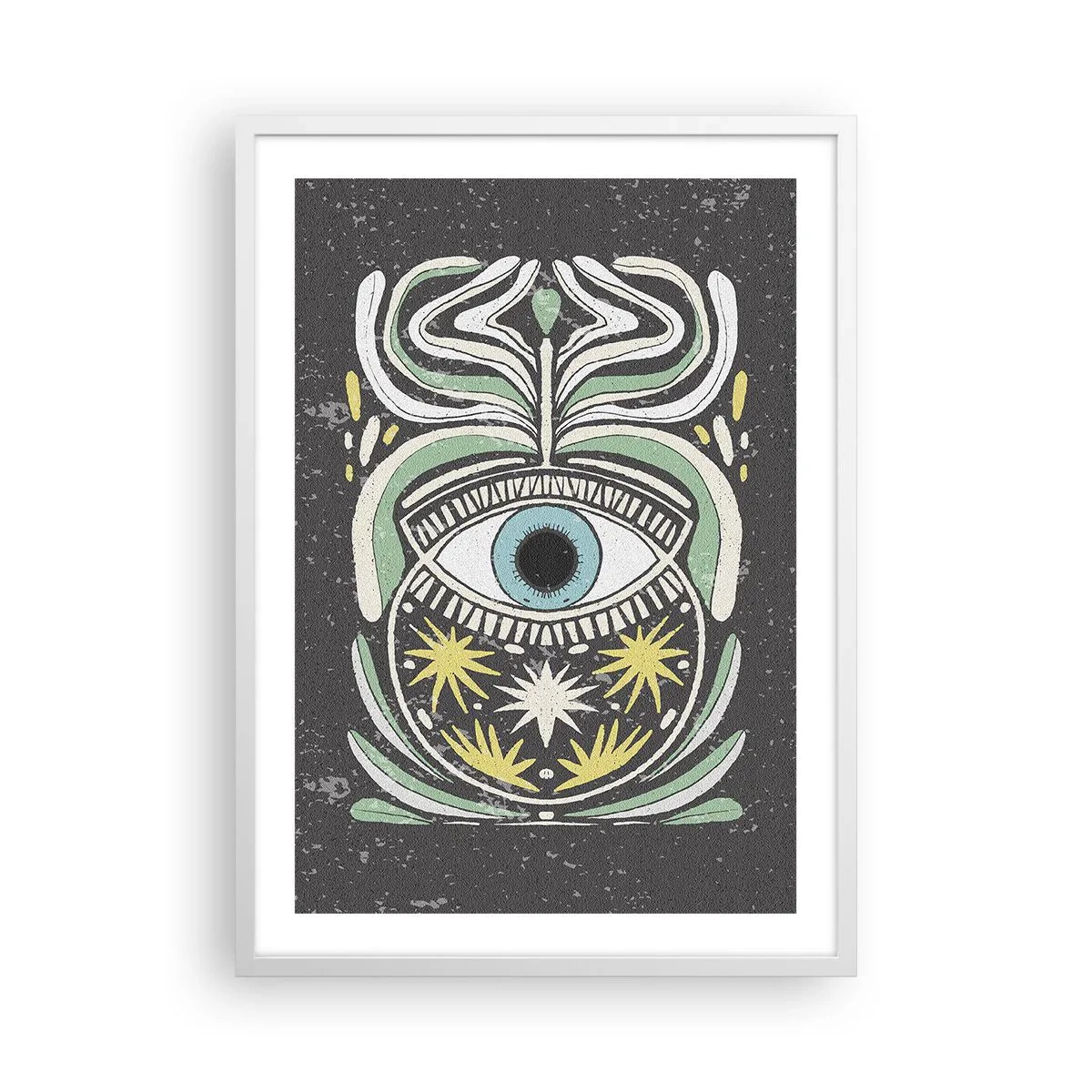 Poster in cornice bianca - Rituali tribali - 50x70 cm