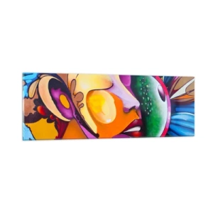 Quadro su vetro - Toccare con il colore - 90x30 cm