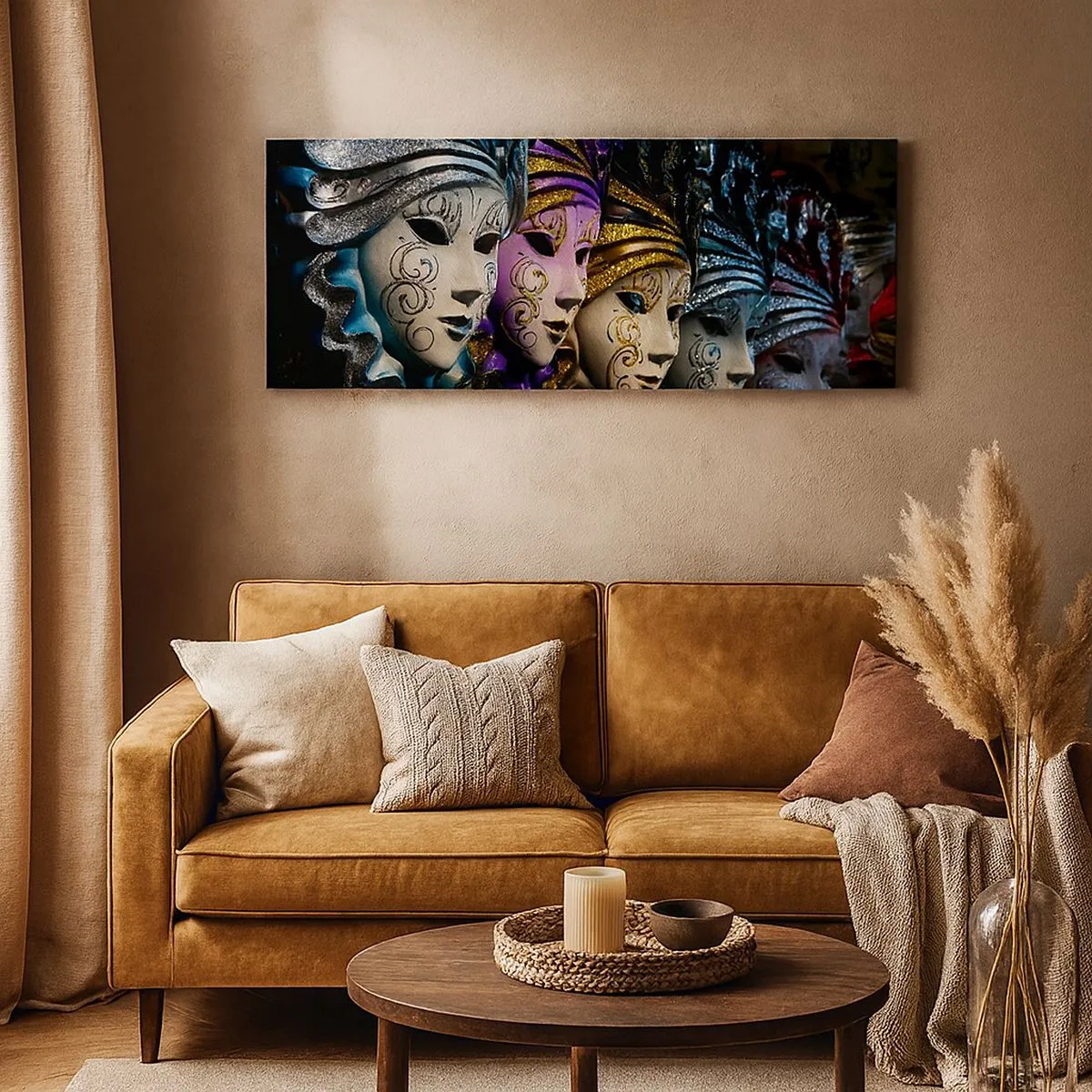 Quadro su tela - Stampe su Tela - Mistero in oro e argento - 100x40 cm