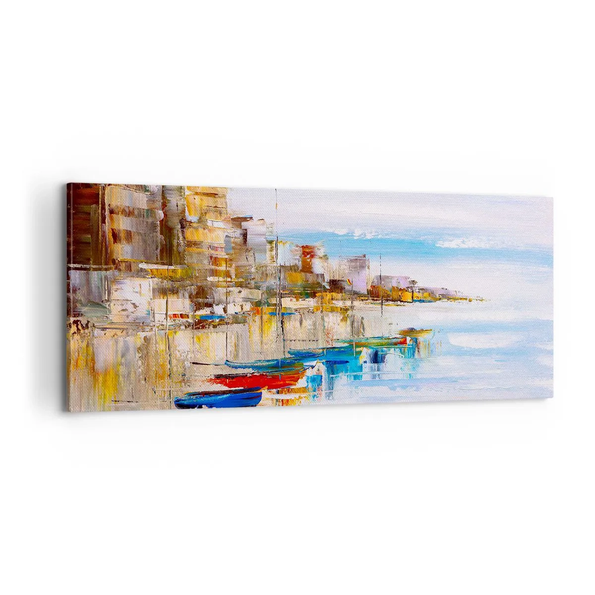 Quadro su tela - Stampe su Tela - Molo cittadino multicolore - 100x40 cm