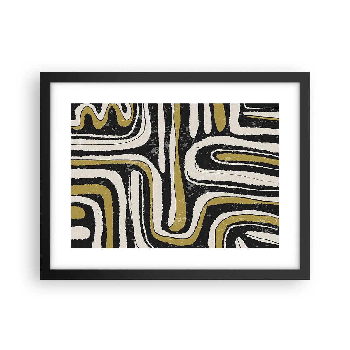 Poster in cornice nera - Composizione: strade e vicoli - 40x30 cm