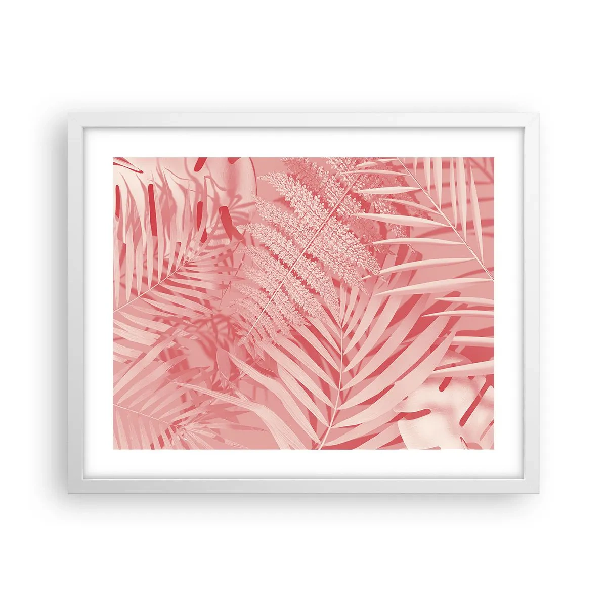 Poster in cornice bianca - Concetto rosa - 50x40 cm