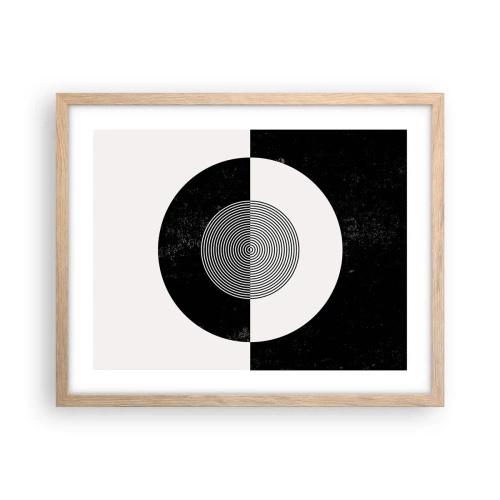 Poster in cornice rovere chiaro - Armonia in bianco e nero - 50x40 cm