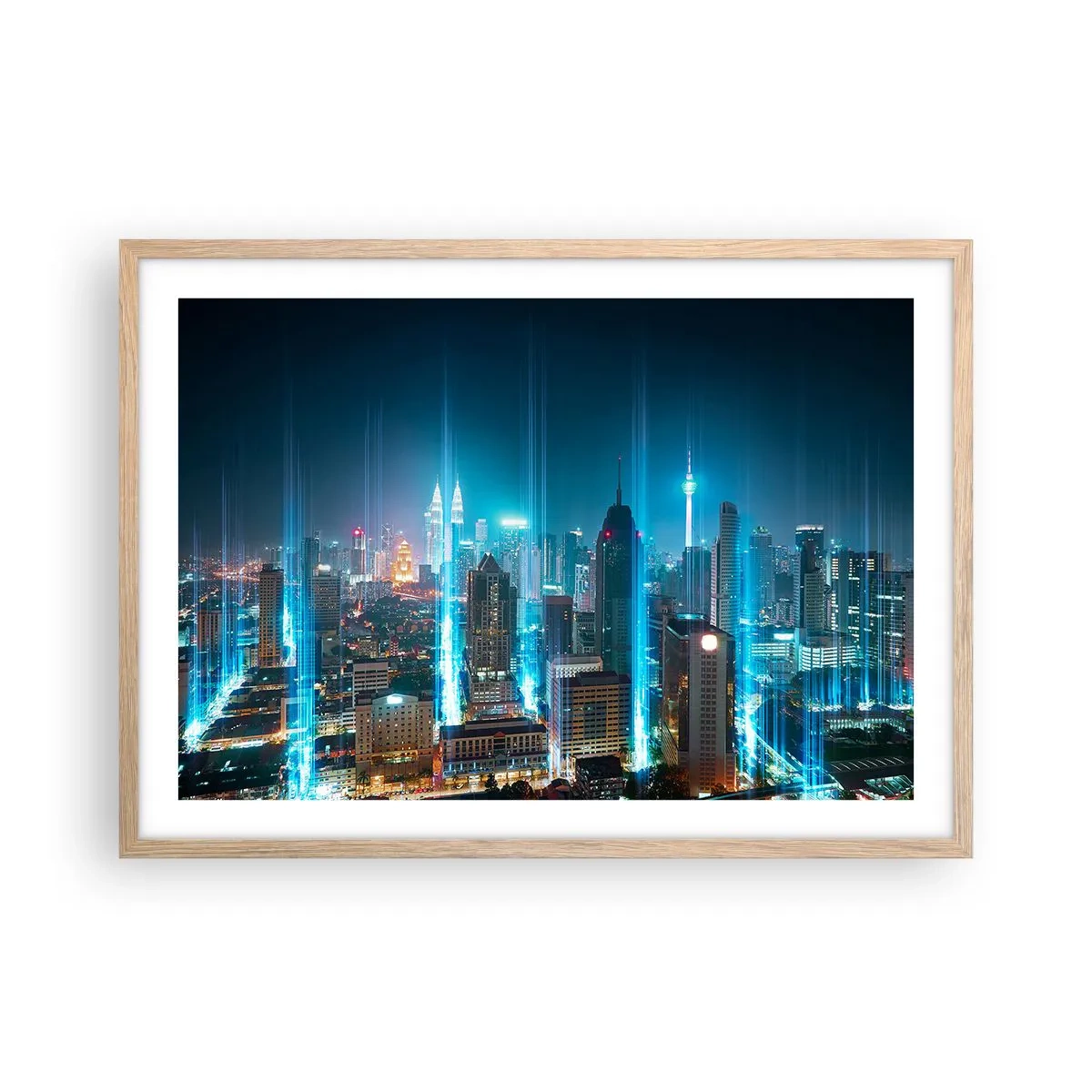 Poster in cornice rovere chiaro - Da Berlino al cielo - 70x50 cm