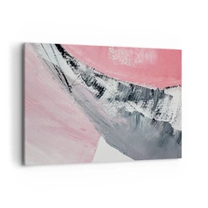 Quadro su tela - Stampe su Tela - Una composizione astratta nei toni del rosa e del grigio. - 120x80cm - Composizione abbinata - Decorazione murale moderna per soggiorno e camera da letto ARTTOR
