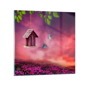 Quadro su vetro - Invito a cena - 30x30 cm