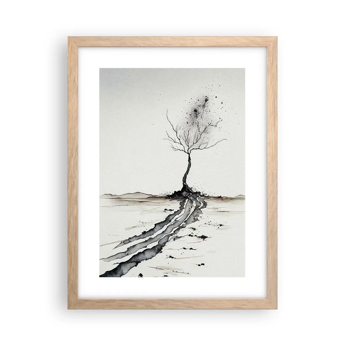 Poster in cornice rovere chiaro - Malinconia invernale - 30x40 cm