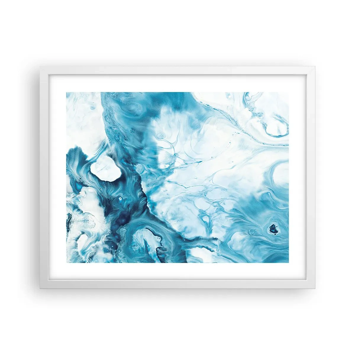 Poster in cornice bianca - Concerto di blu - 50x40 cm