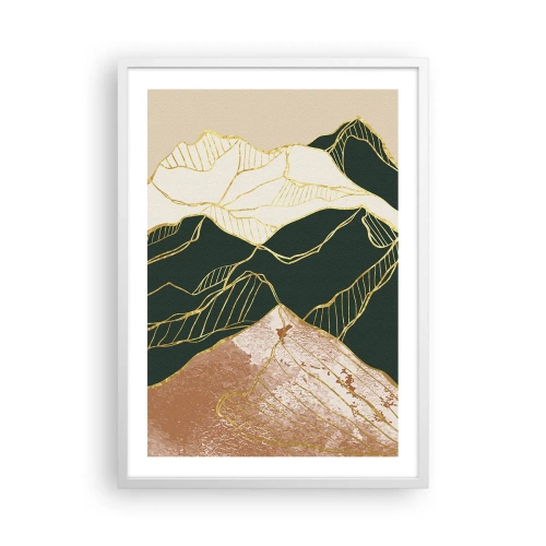 Poster in cornice bianca - Cime d'oro - 50x70 cm