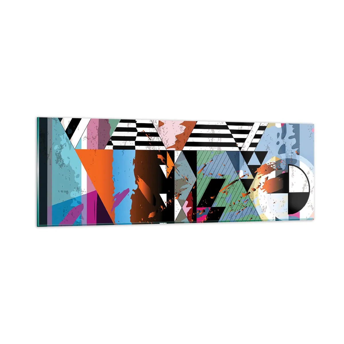 Quadro su vetro - Geometrico e organico - 90x30 cm