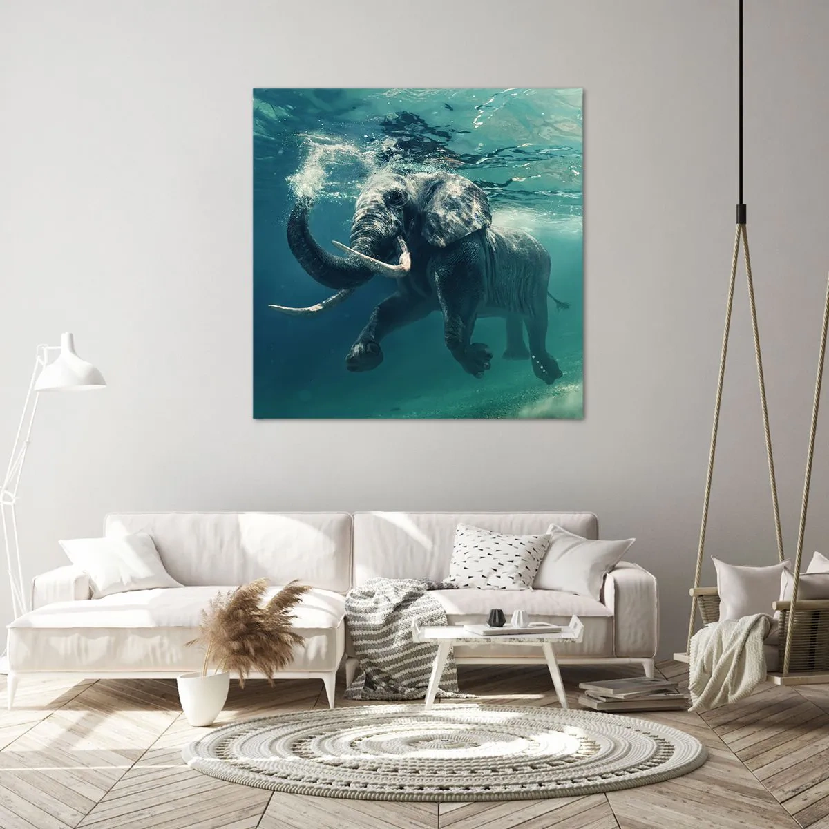 Quadro su tela - Stampe su Tela - Tutti amano nuotare - 50x50 cm