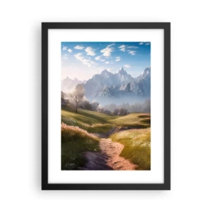 Poster in cornice nera - Valle idilliaca - 30x40 cm