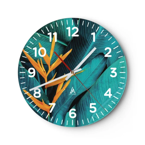 Orologio da parete - Orologio in Vetro - Il fiore dell'Eden - 30x30 cm