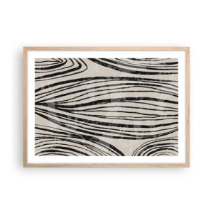 Poster in cornice rovere chiaro - Una palude di linee - 70x50 cm