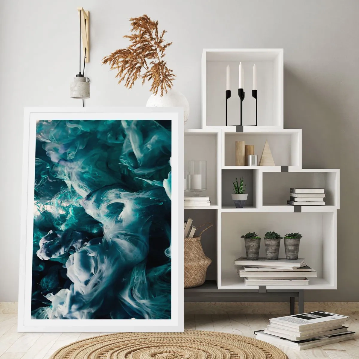 Poster in cornice bianca - Il movimento dei colori - 40x50 cm