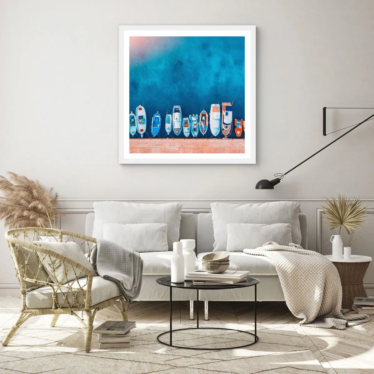 Poster in cornice bianca - In una fila - 40x40 cm