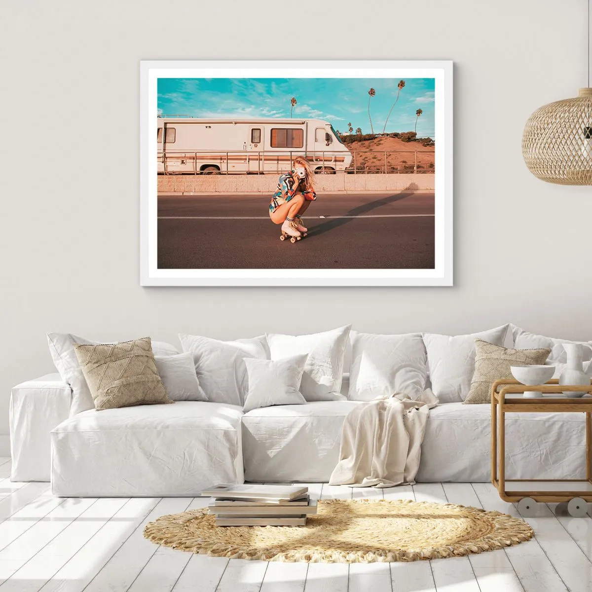 Poster in cornice bianca - Sorridi per favore! - 70x50 cm
