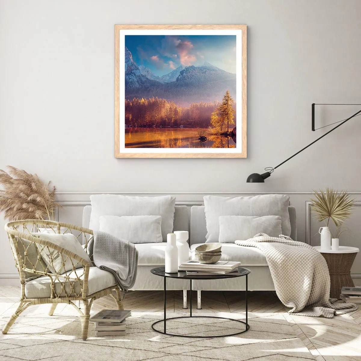 Poster in cornice rovere chiaro - Sui monti e nelle valli - 50x50 cm