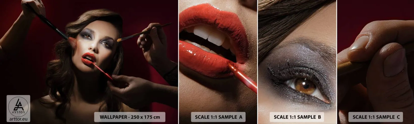 Campione di Fotomurale Adesivo Deluxe Sticker - Bella sognante - Donna, Trucco, Attrice - 100x30 cm