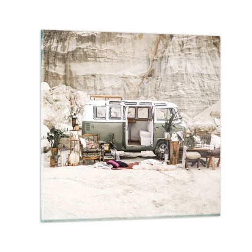 Quadro su vetro - è tempo di viaggiare - 40x40 cm