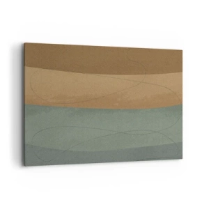 Quadro su tela - Stampe su Tela - Composizione astratta nei toni naturali della terra - 120x80cm - Composizione orizzontale - Decorazione murale moderna per soggiorno e camera da letto ARTTOR