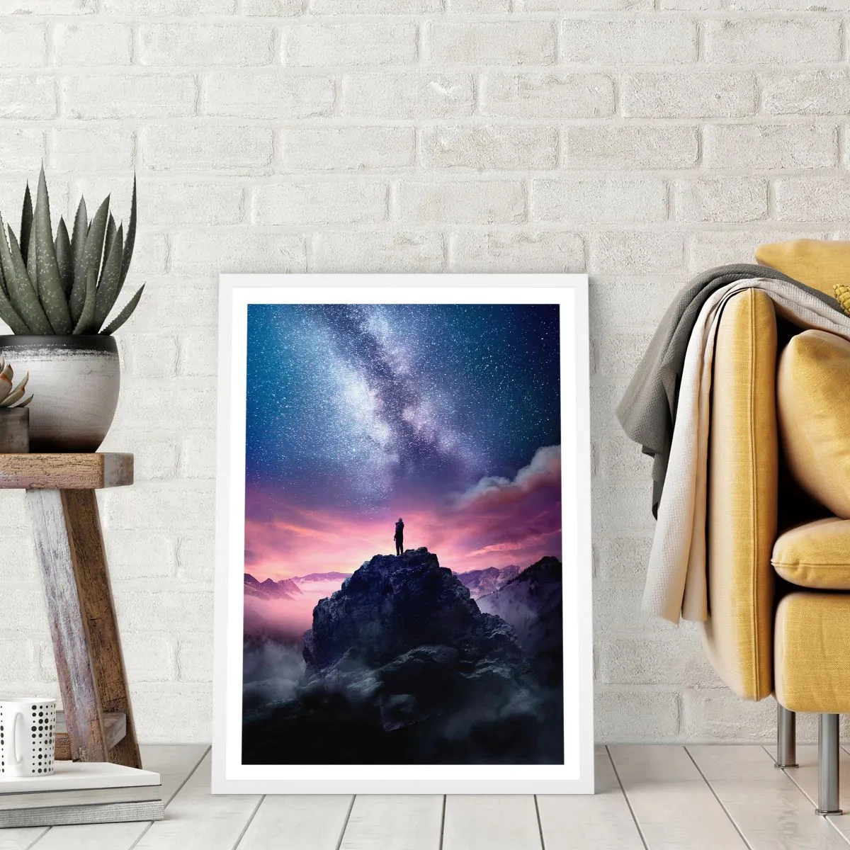 Poster in cornice bianca - E ha sentito la vita - 70x100 cm