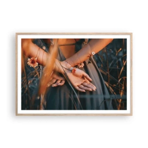 Poster in cornice rovere chiaro - Legata alla natura - 100x70 cm