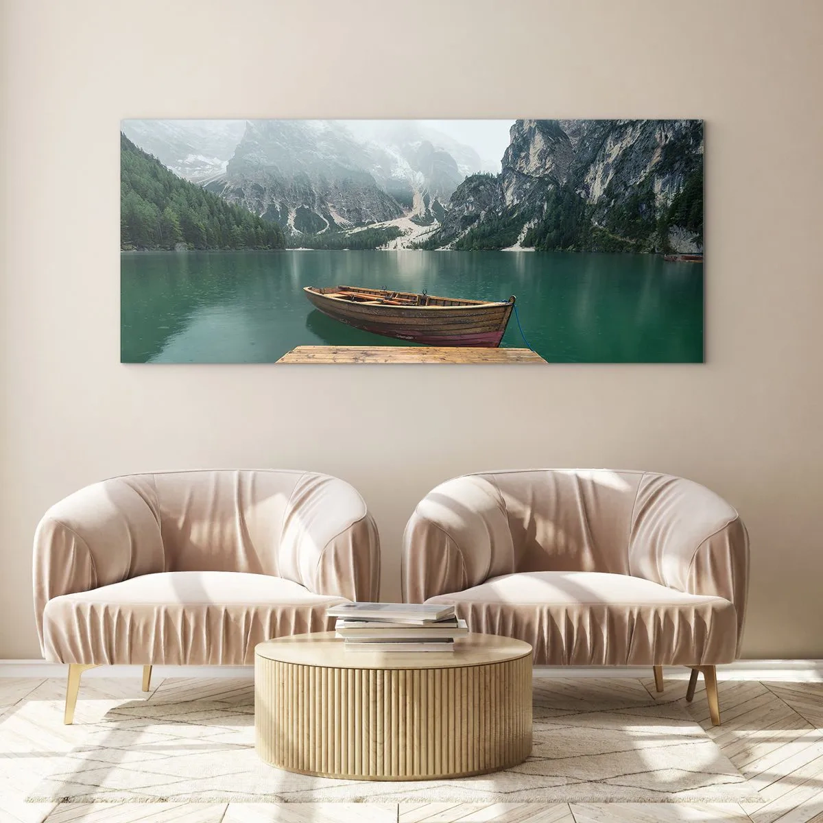 Quadro su vetro - E attorno le fiere rocce - 90x30 cm