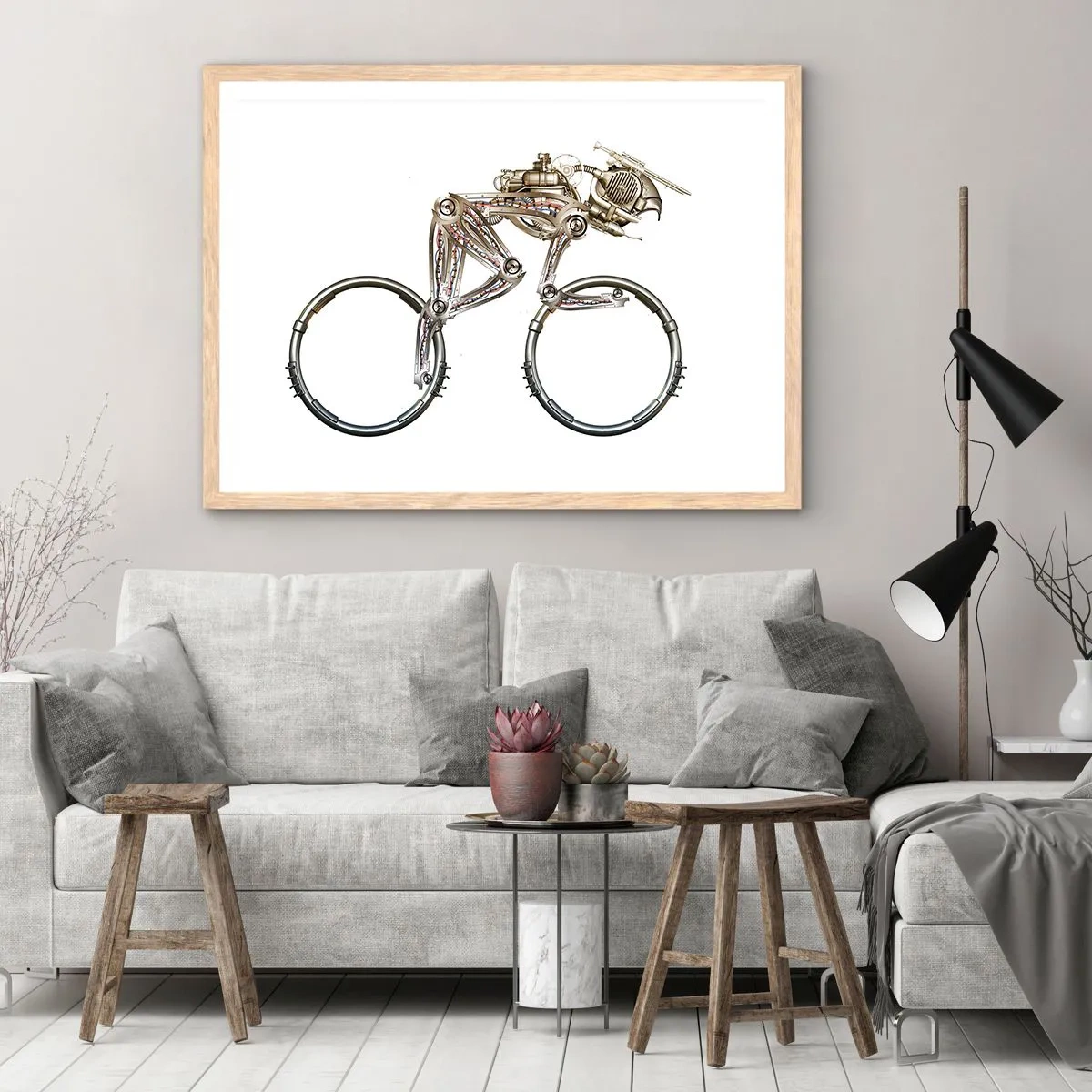 Poster in cornice rovere chiaro - Macchina perfetta - 70x50 cm