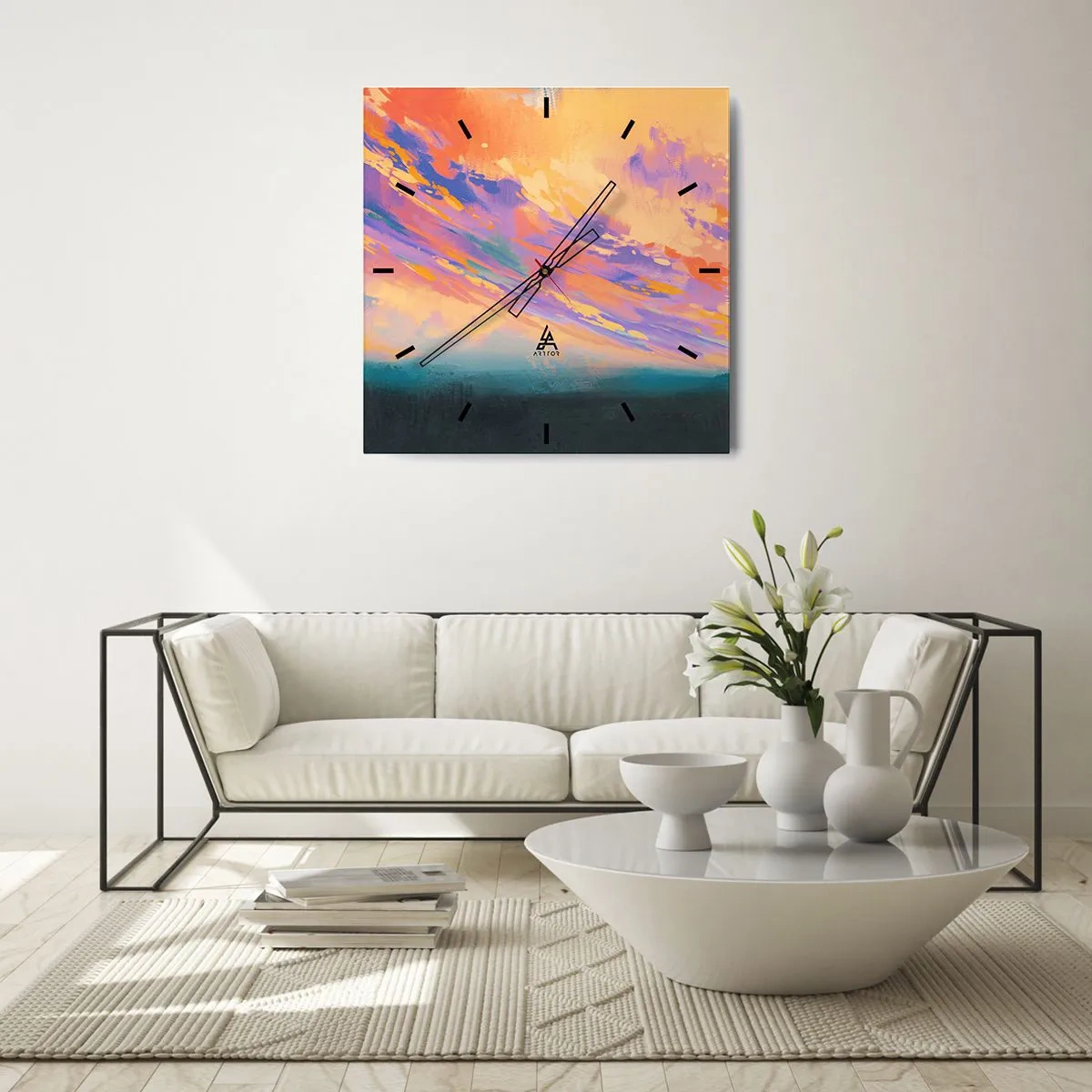 Orologio da parete - Orologio in Vetro - Forza di attrazione - 40x40 cm