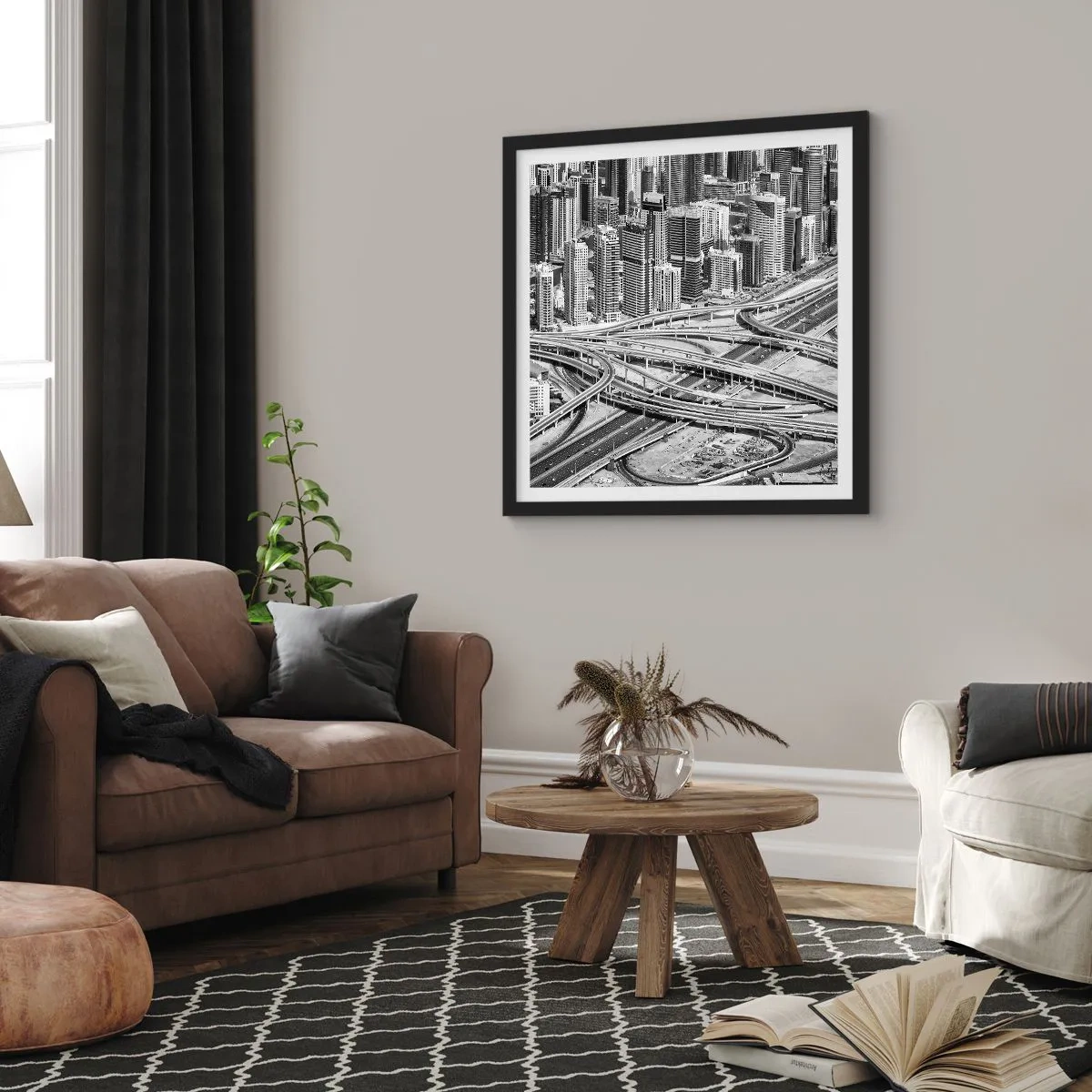 Poster in cornice nera - Dubai - città impossibile - 30x30 cm