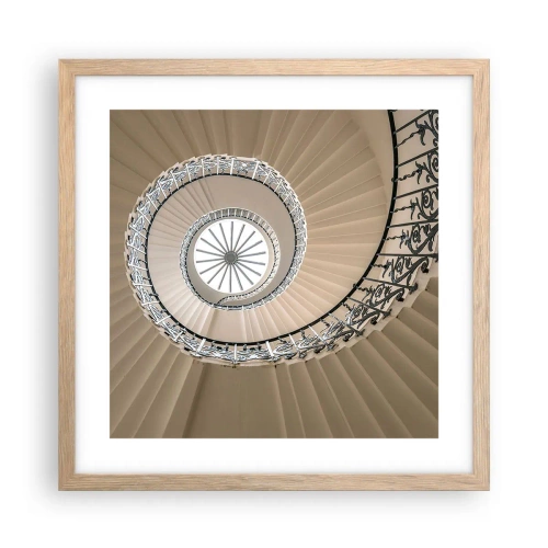 Poster in cornice rovere chiaro - Al centro della chiocciola - 40x40 cm