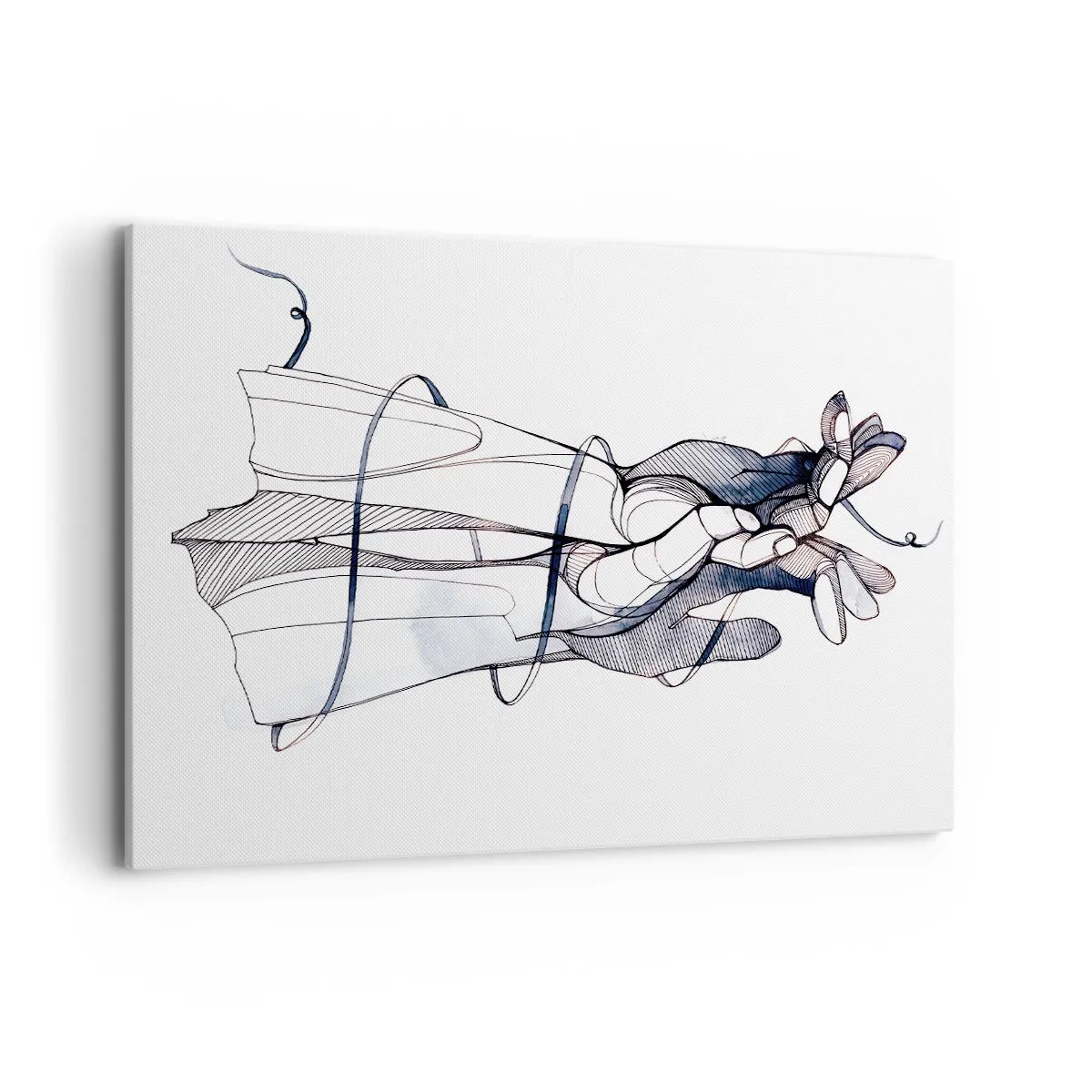 Quadro su tela - Stampe su Tela - Un disegno sottile di una mano con un fiore delicato - 120x80cm - Studio del tocco - Decorazione murale moderna per soggiorno e camera da letto ARTTOR