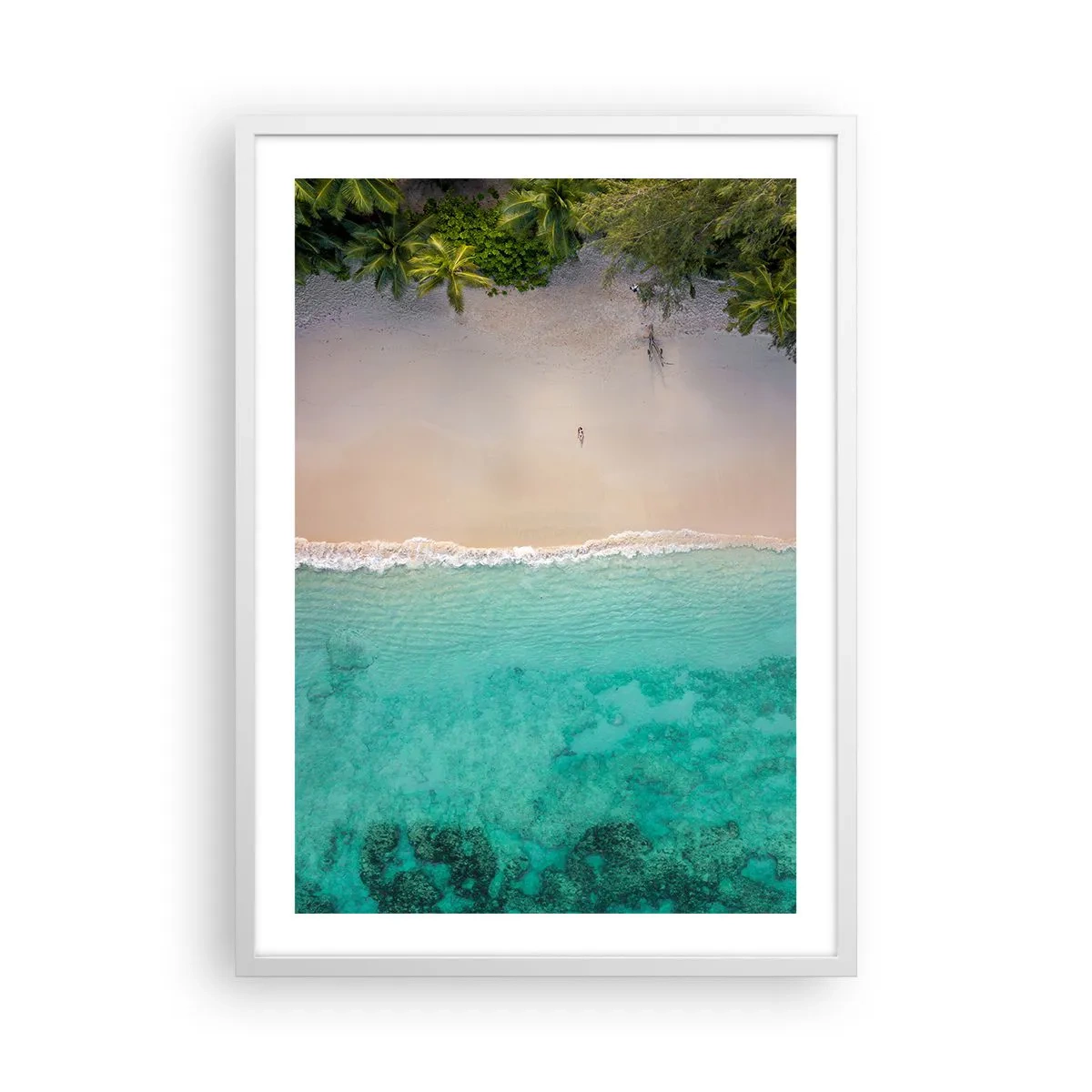 Poster in cornice bianca - Spiaggia del paradiso - 50x70 cm