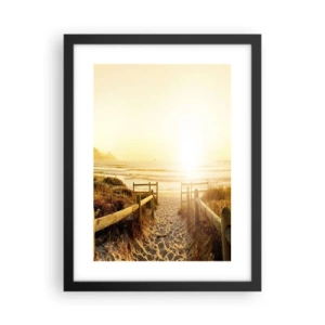 Poster in cornice nera - Attraverso la duna, verso il sole - 30x40 cm