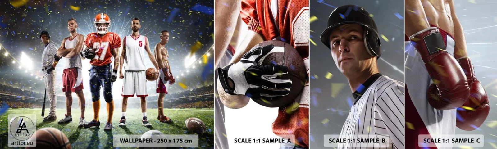 Campione Di Fotomurale Standard Eco - I campi dei gladiatori - Sport, Atleta, Calcio - 100x30 cm