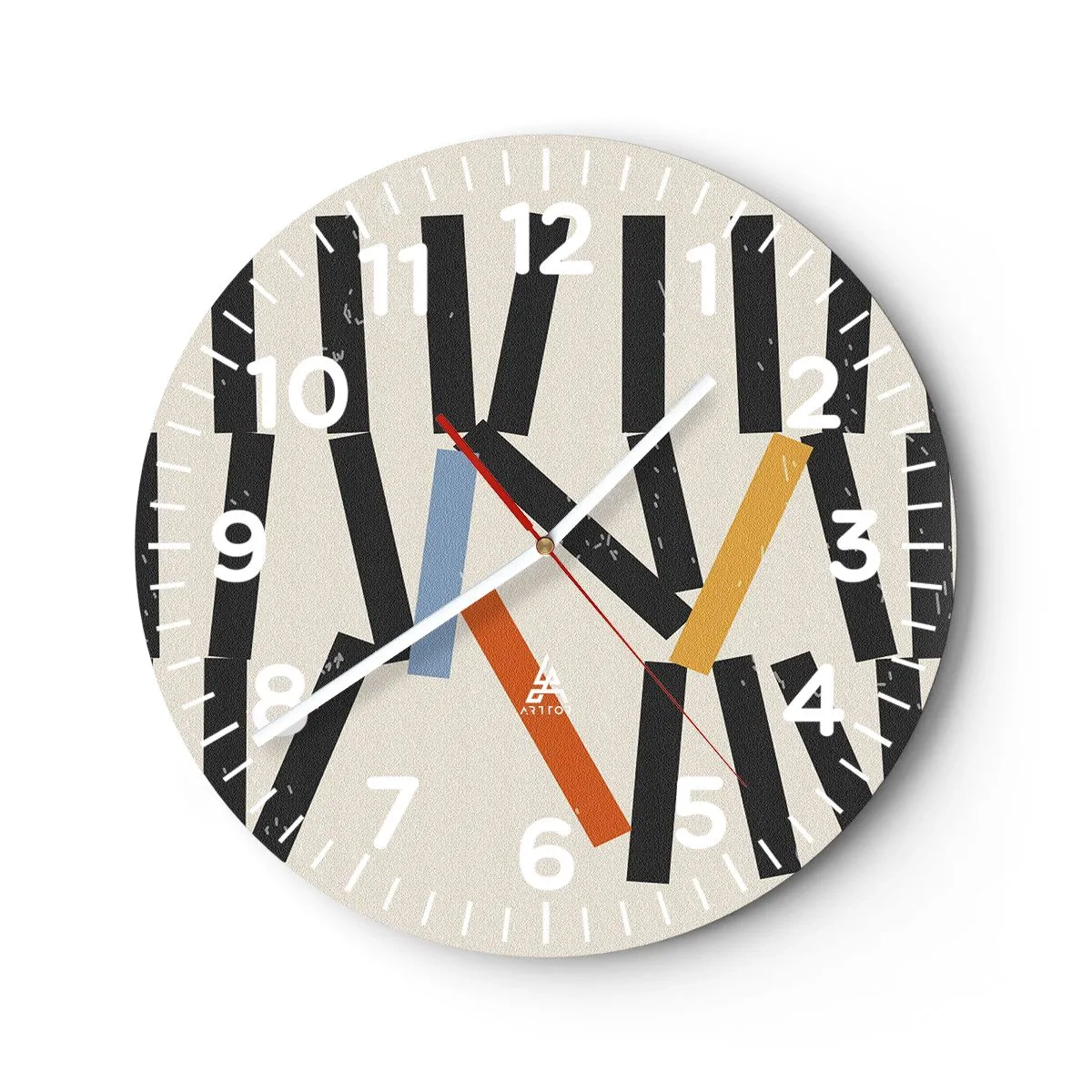 Orologio da parete - Orologio in Vetro - Composizione: domino - 40x40 cm