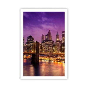 Poster - Manhattan in viola e oro - 61x91 cm