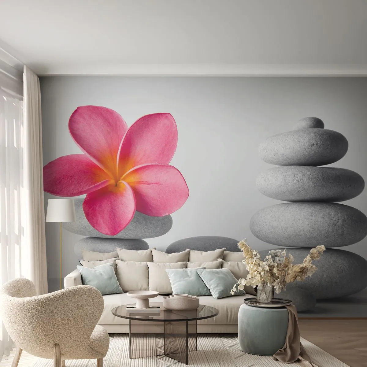 Fotomurali Premium Canvas - Pietra su pietra, e su questa pietra... - Fiore, Pietre, Terme - 150x105 cm