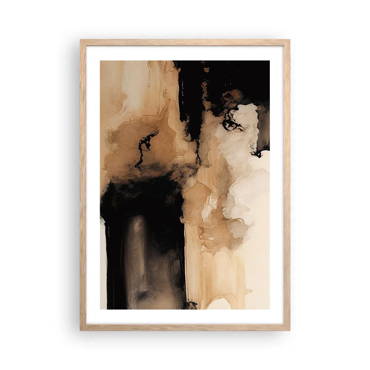 Poster in cornice rovere chiaro - Astrazione intrigante - 50x70 cm